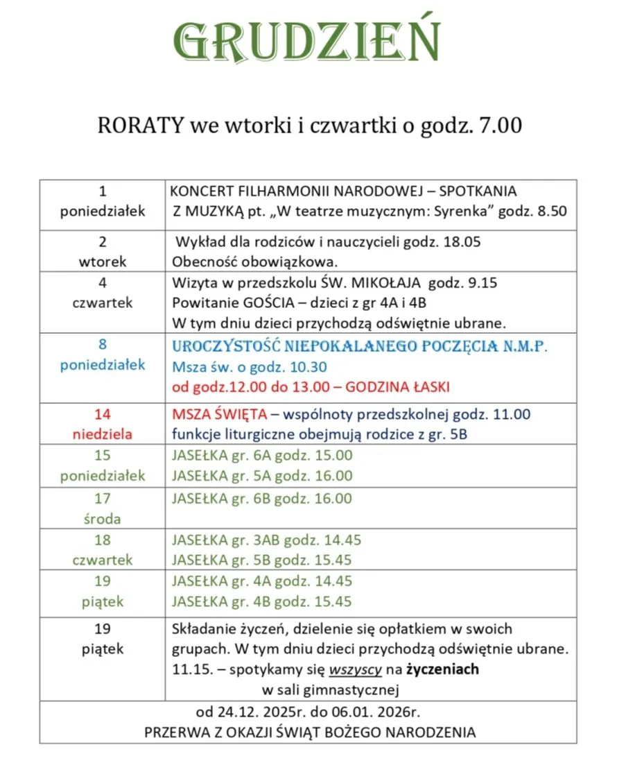 Kalendarium październik 2024